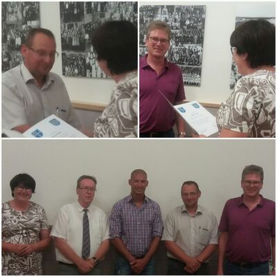 von links: OB Cornelia Petzold-Schick, Karl Mangei, Dirk Häfner, Thomas Scheib, Harald Adam