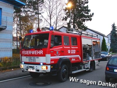 Das Löschgruppenfahrzeug der Feuerwehr Abteilung Karlsdorf bei einer Übung in Neuthard Bild: © Sven Russel