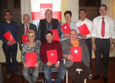 Die geehrten Mitglieder und der Vorsitzende